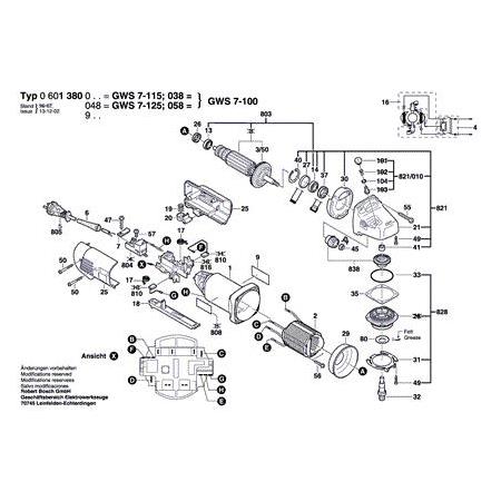 Bosch GWS 7-125 Dişli Kutusu ( Gear Housing ) Yeni Tip