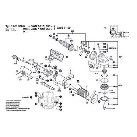 Bosch GWS 7-115 Dişli Kutusu ( Gear Housing ) Yeni Tip