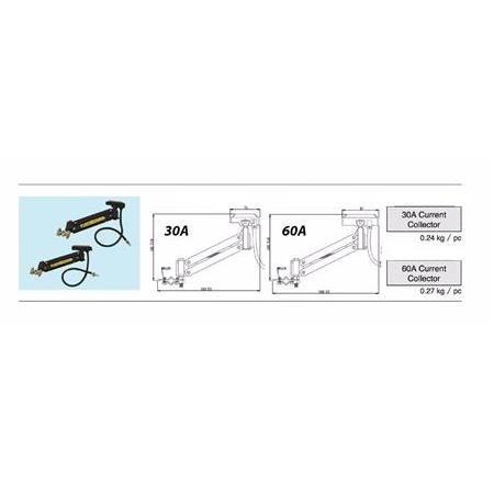 Akım Alma Kollektörü 3P - 30A ( Açık Bara Akım Alıcı Fırça )