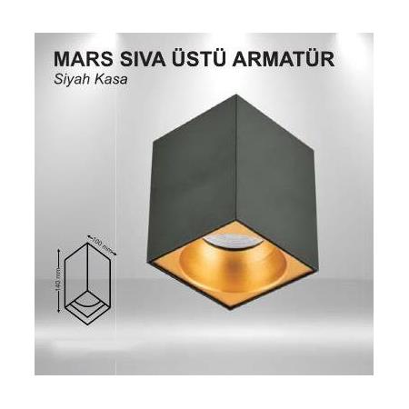 Mars Sıva Üstü Armatür - Siyah Kasa